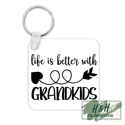 Life Is Better With Grandkids MDF Keyring