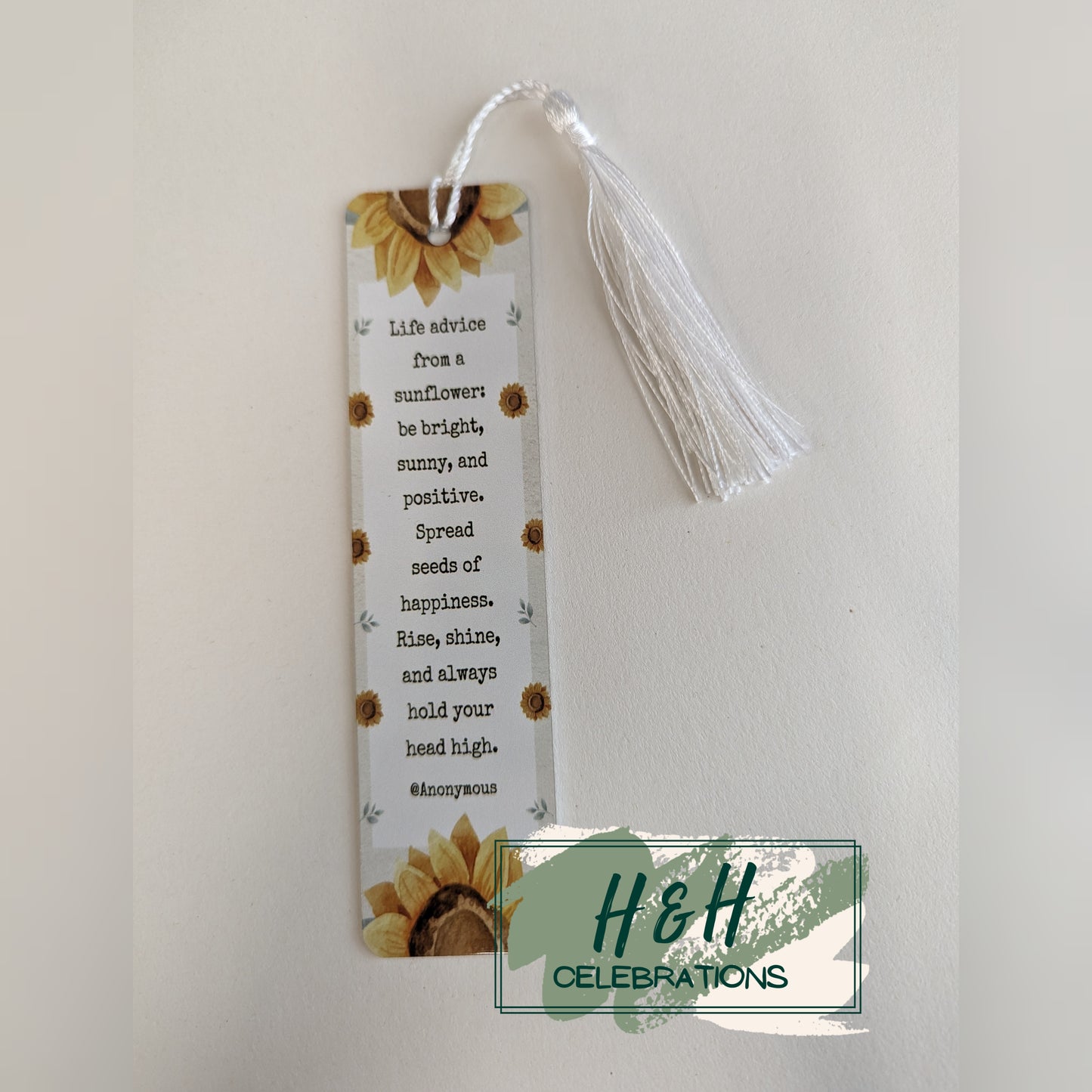 Life Advice From A Sunflower Bookmark