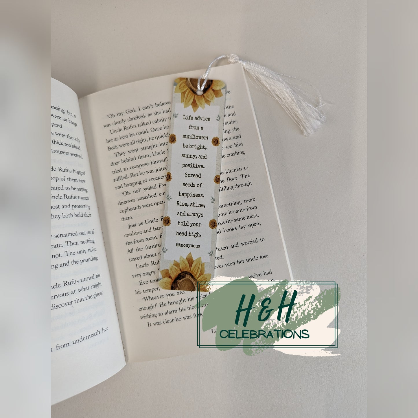 Life Advice From A Sunflower Bookmark