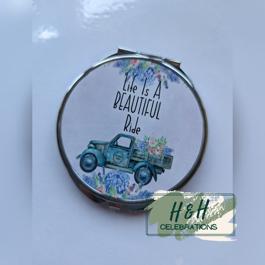 Life Is A Beautiful Ride Compact Mirror