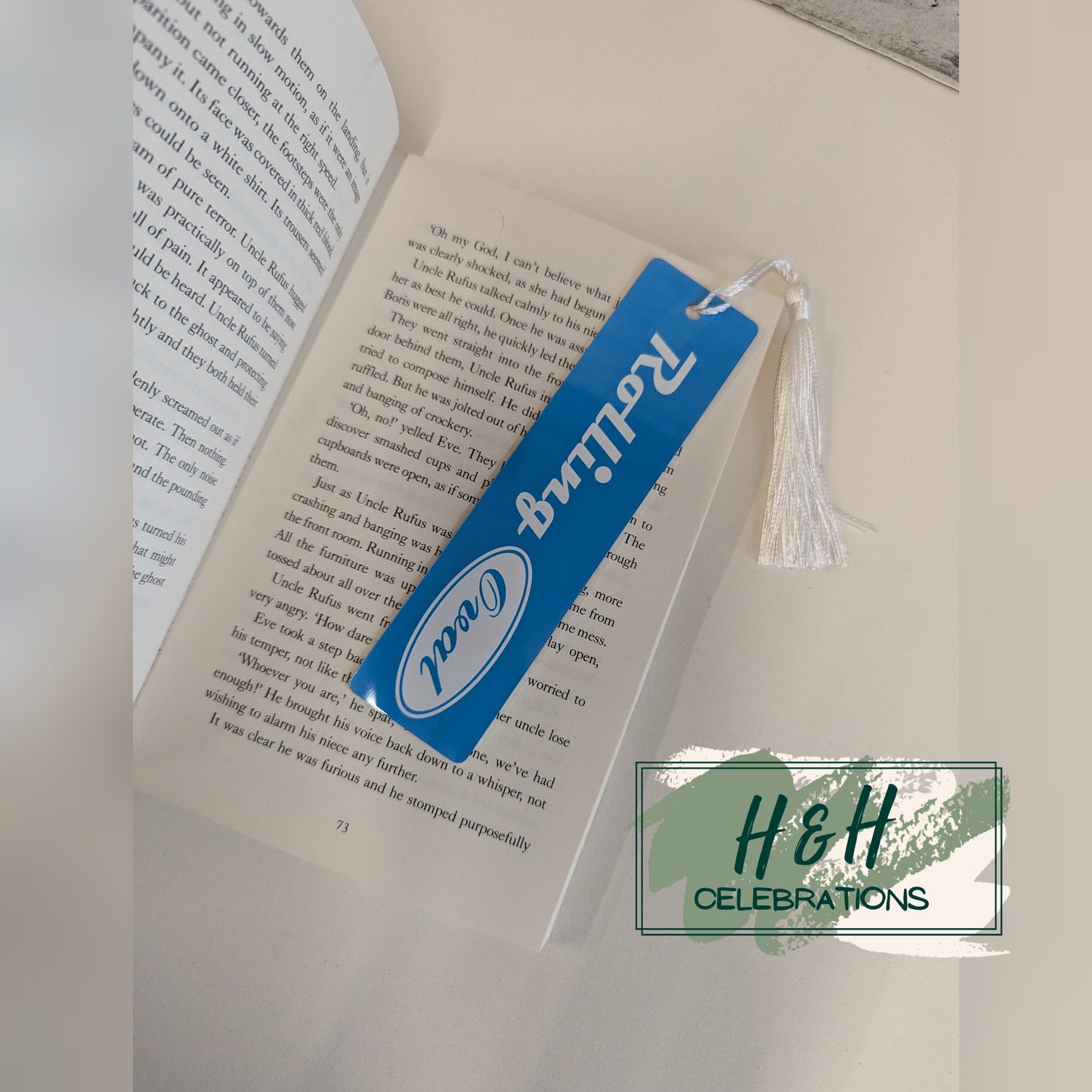 Rolling Oval Aluminium Bookmark