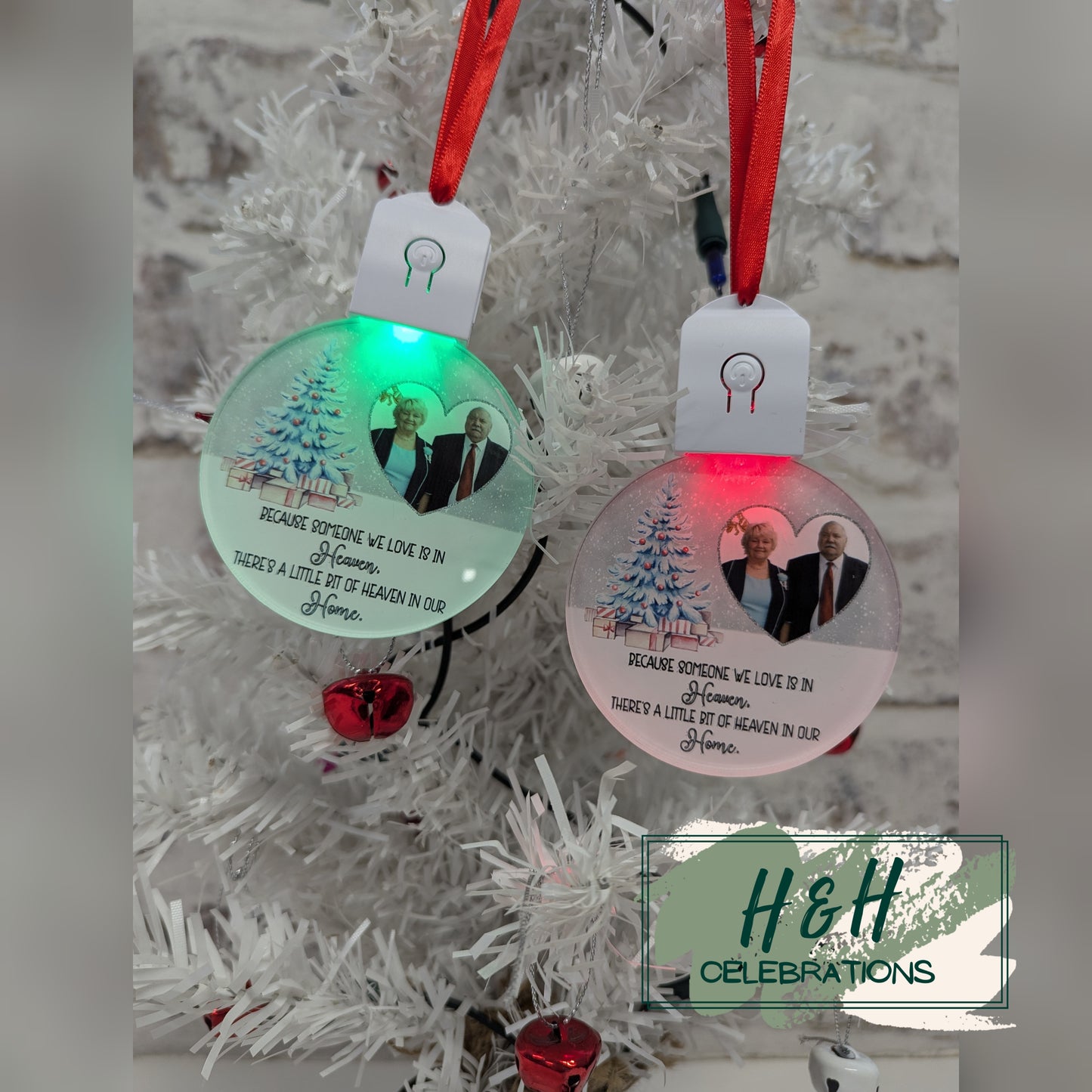 Personalised Light Up Memorial Bauble Christmas Tree Decoration
