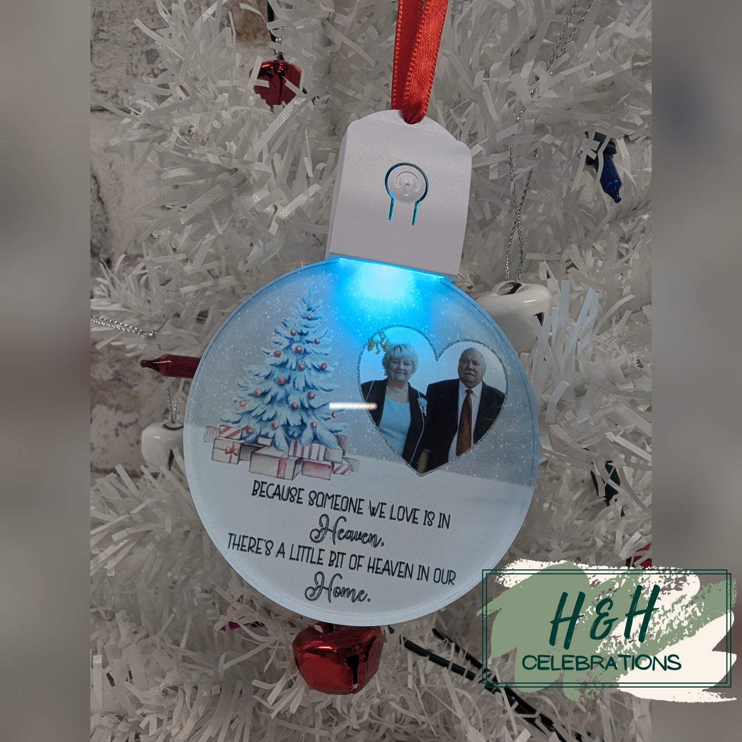 Personalised Light Up Memorial Bauble Christmas Tree Decoration