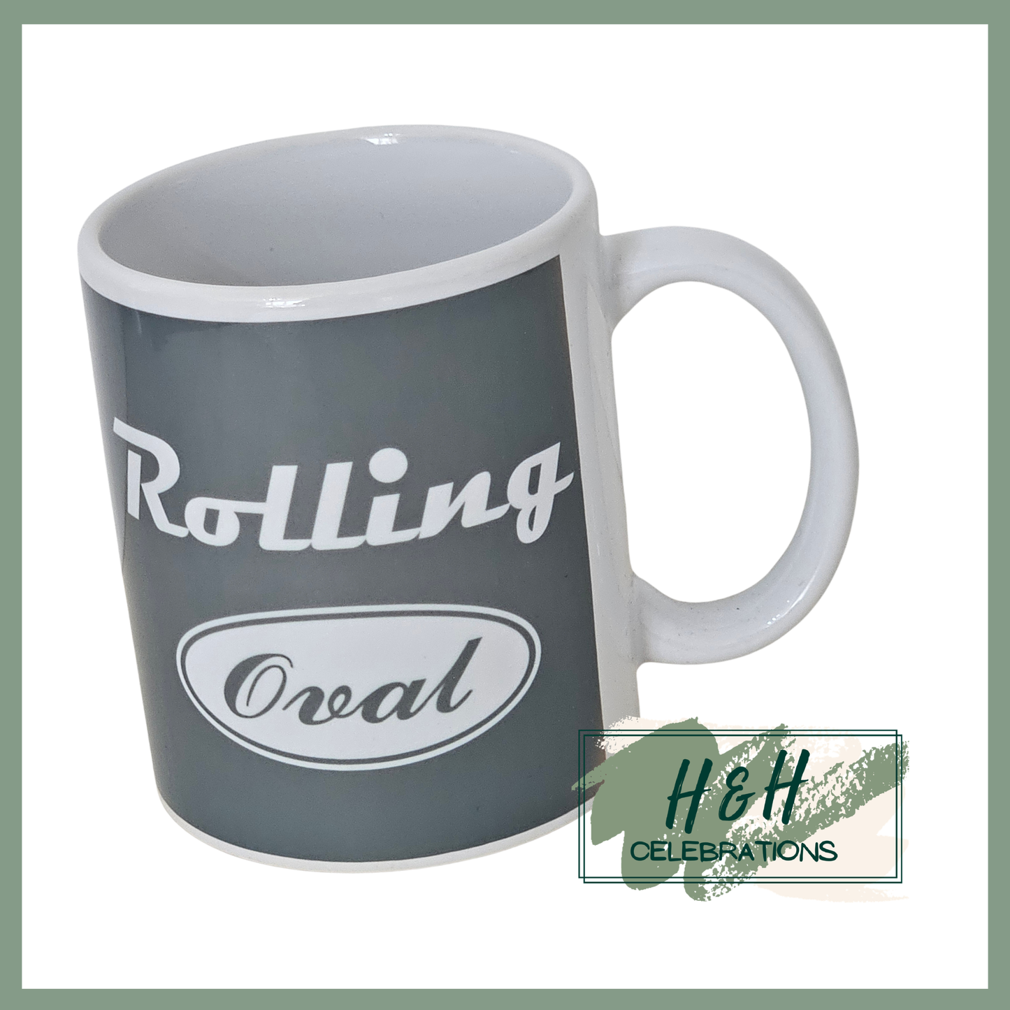 Rolling Oval Ceramic Mug - Grey