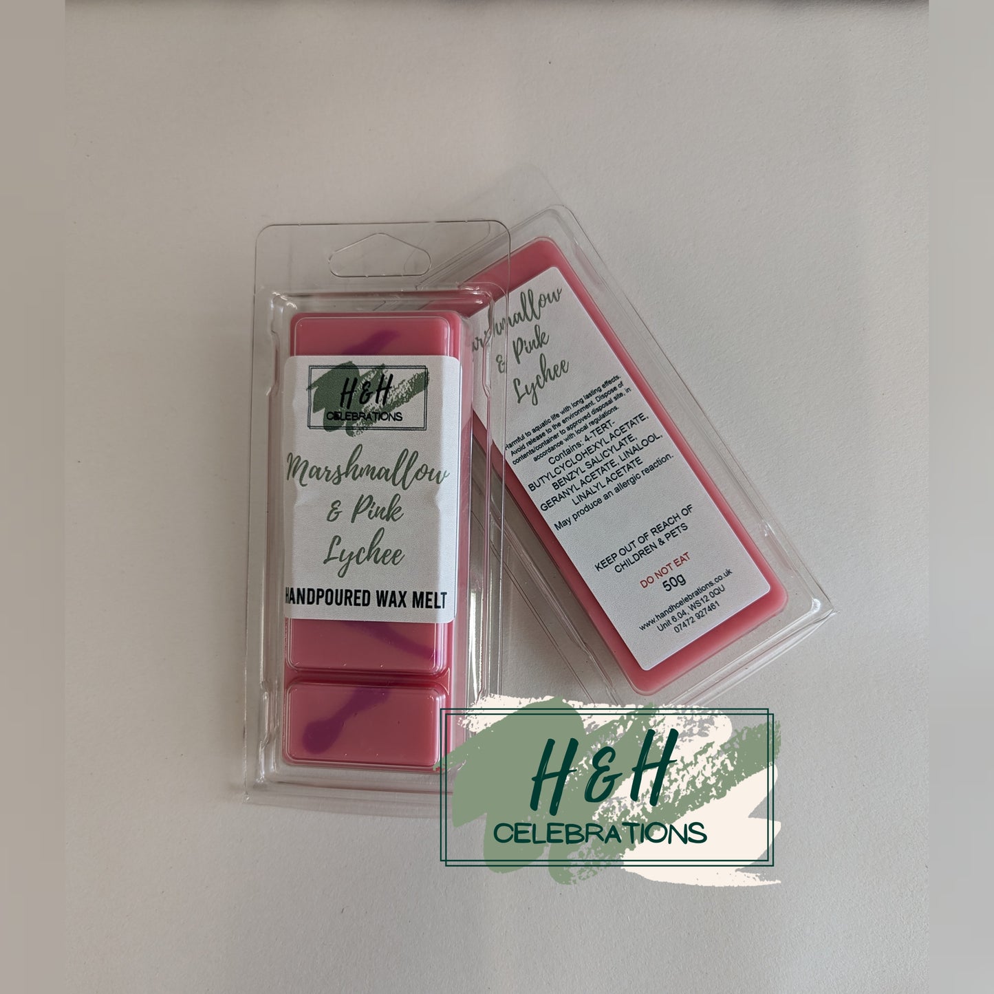 Marshmallow & Pink Lychee Wax Melt Snap Bar