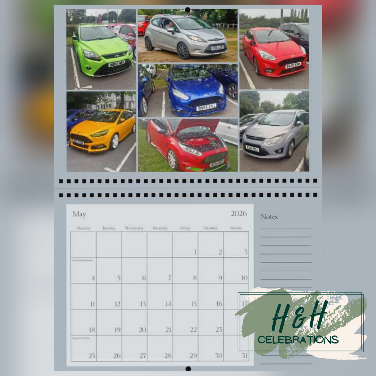 Rolling Oval 2026 A4 Wall Calendar