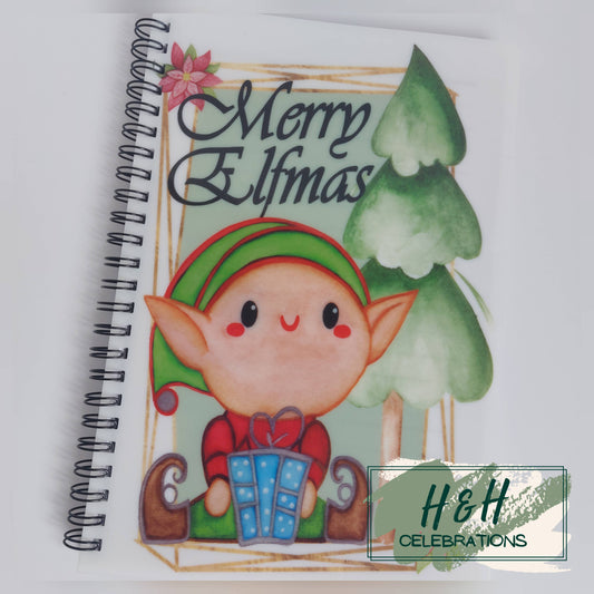 Merry Elfmas A5 Lined Notepad