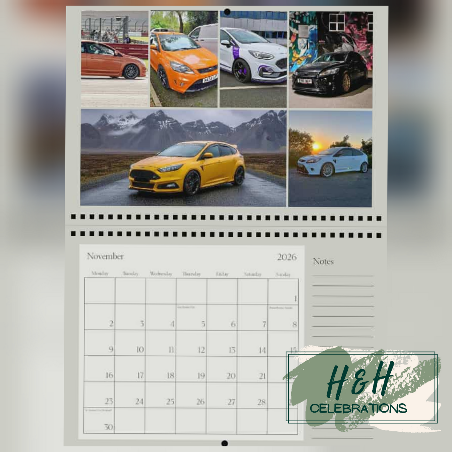 Rolling Oval 2026 A4 Wall Calendar