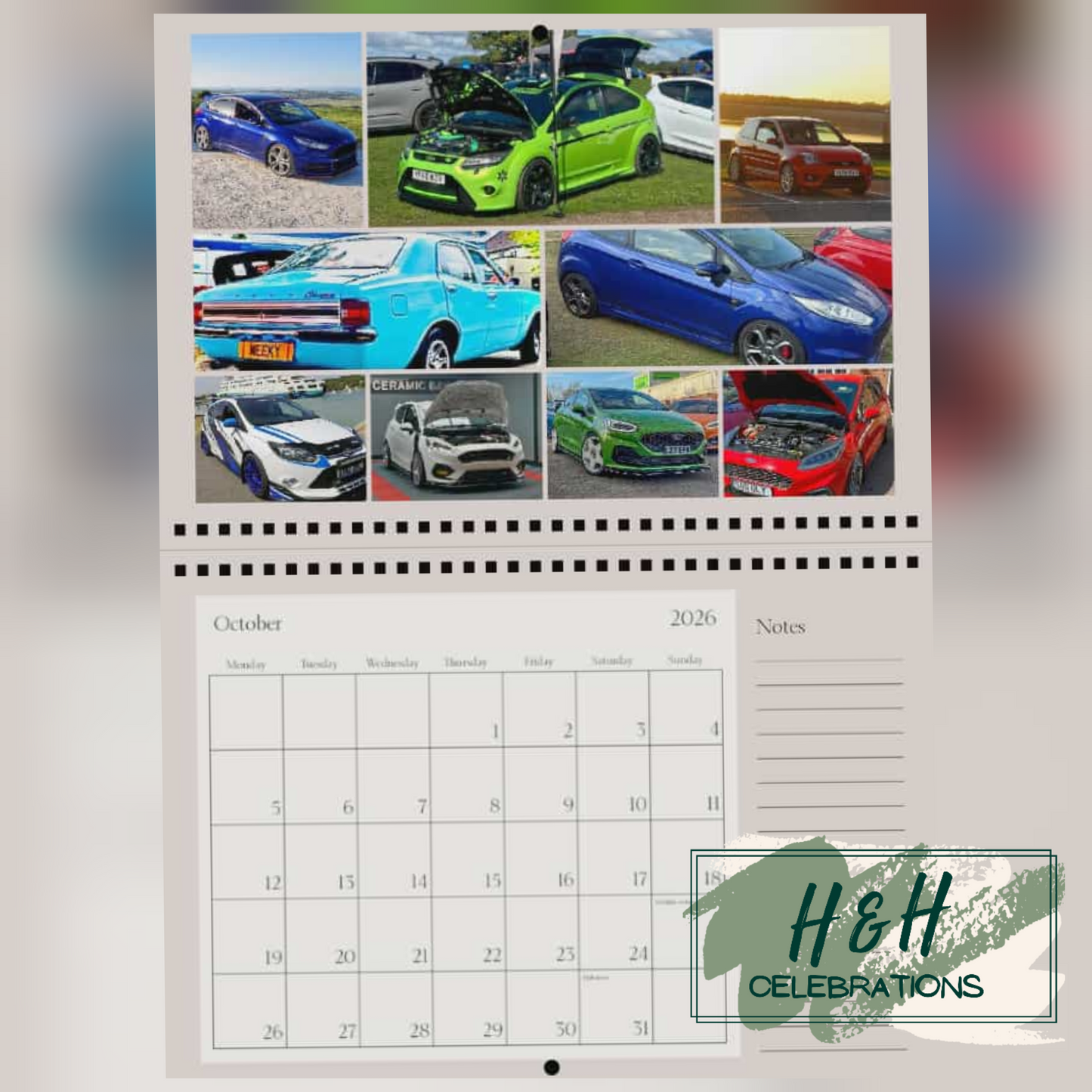 Rolling Oval 2026 A4 Wall Calendar