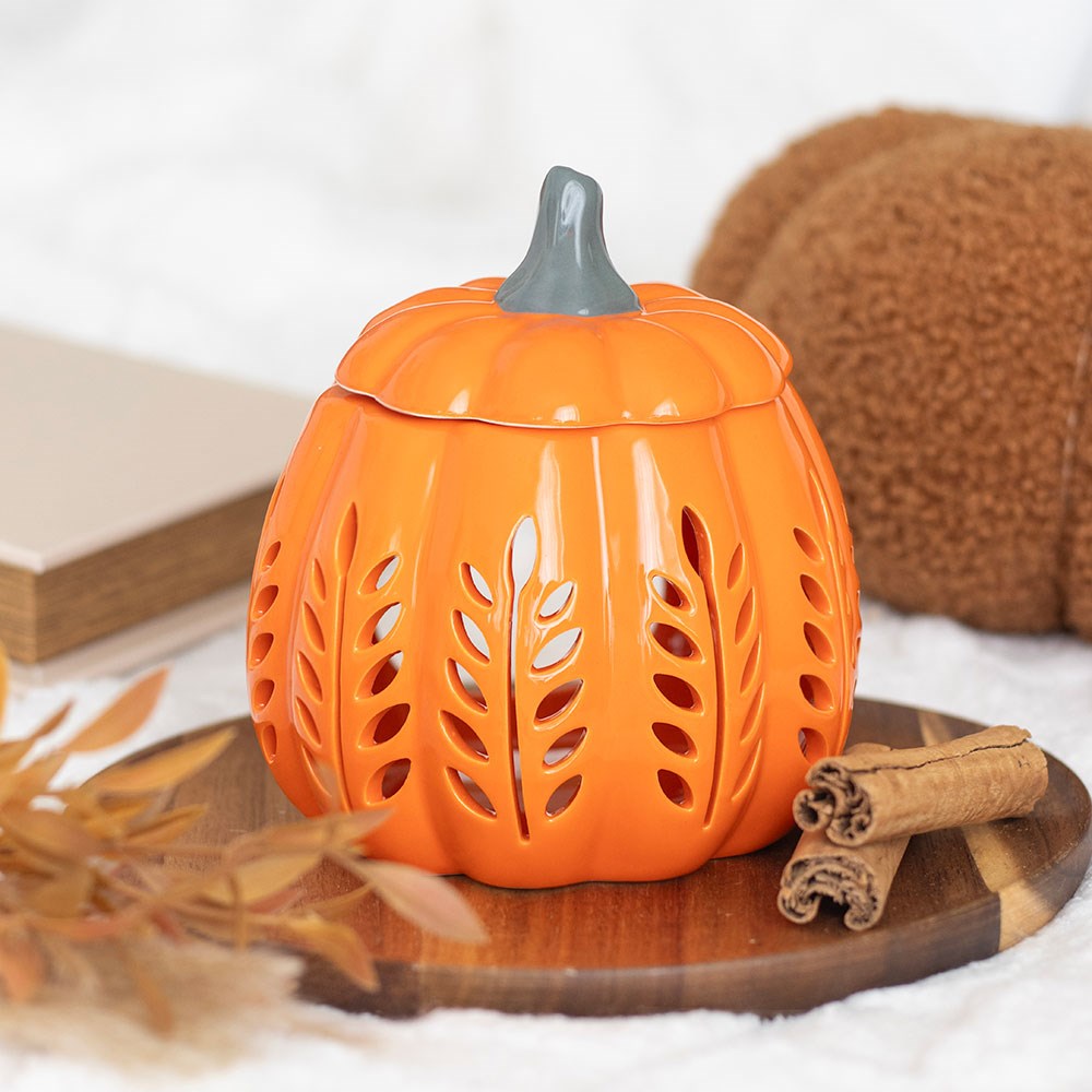 Orange Leaf Cut Out Pumpkin Wax Melt Burner