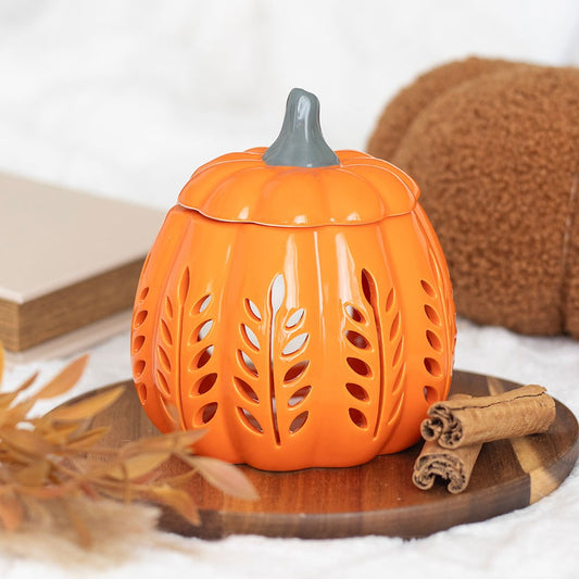 Orange Leaf Cut Out Pumpkin Wax Melt Burner