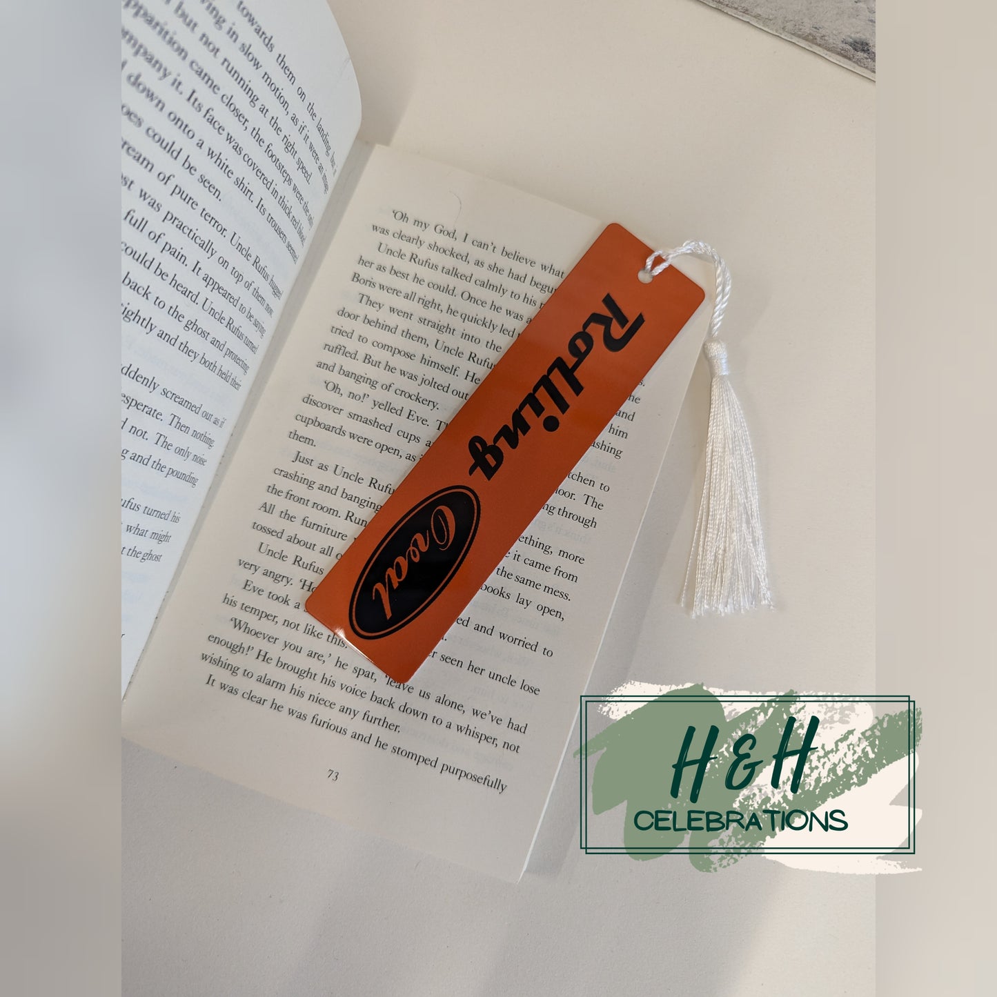 Rolling Oval Aluminium Bookmark