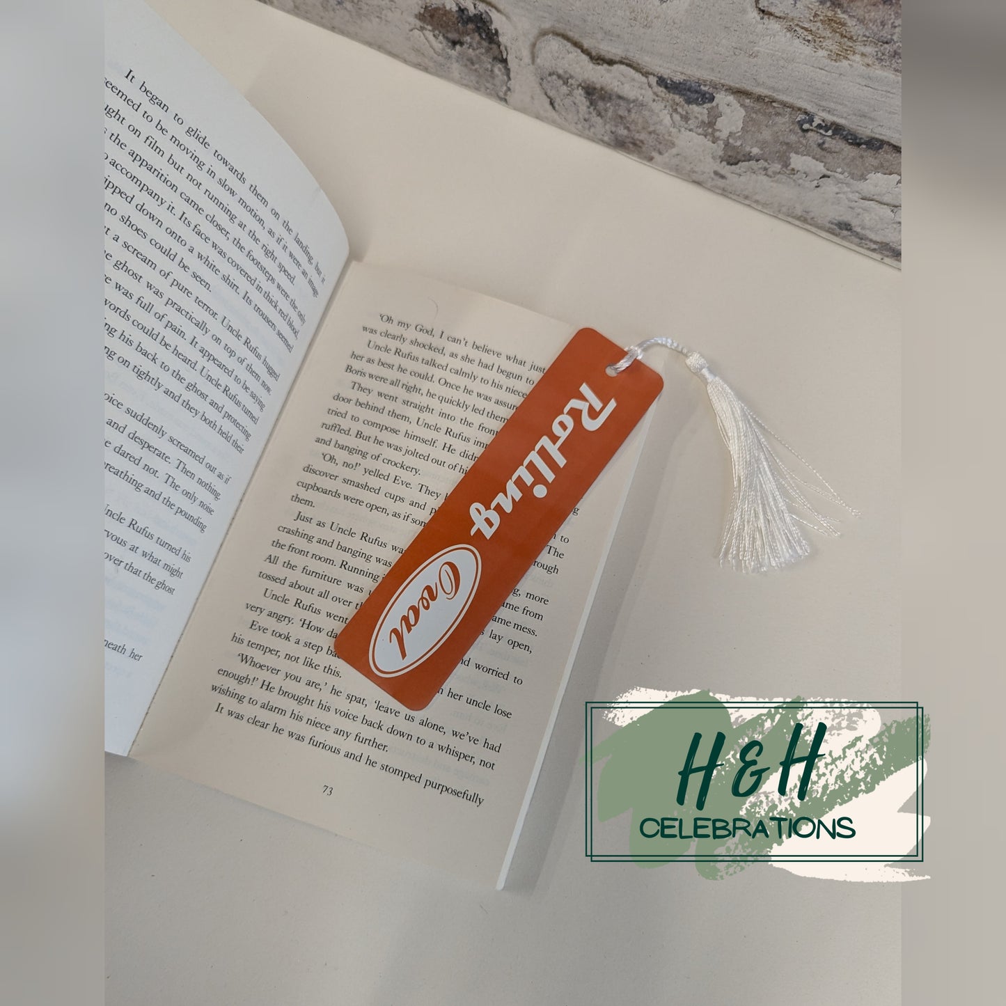 Rolling Oval Aluminium Bookmark