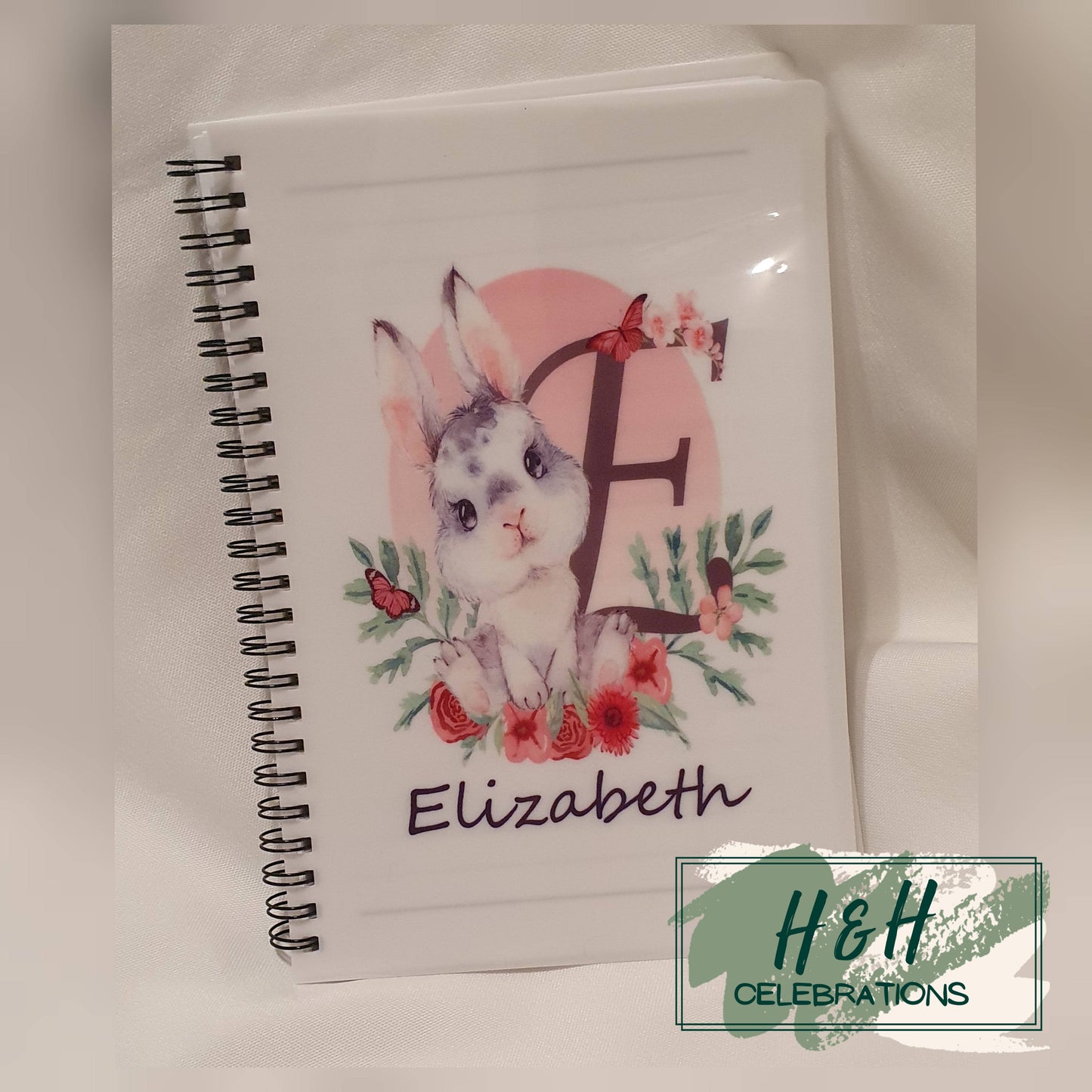 Bunny Initial Personalised A5 Lined Notepad