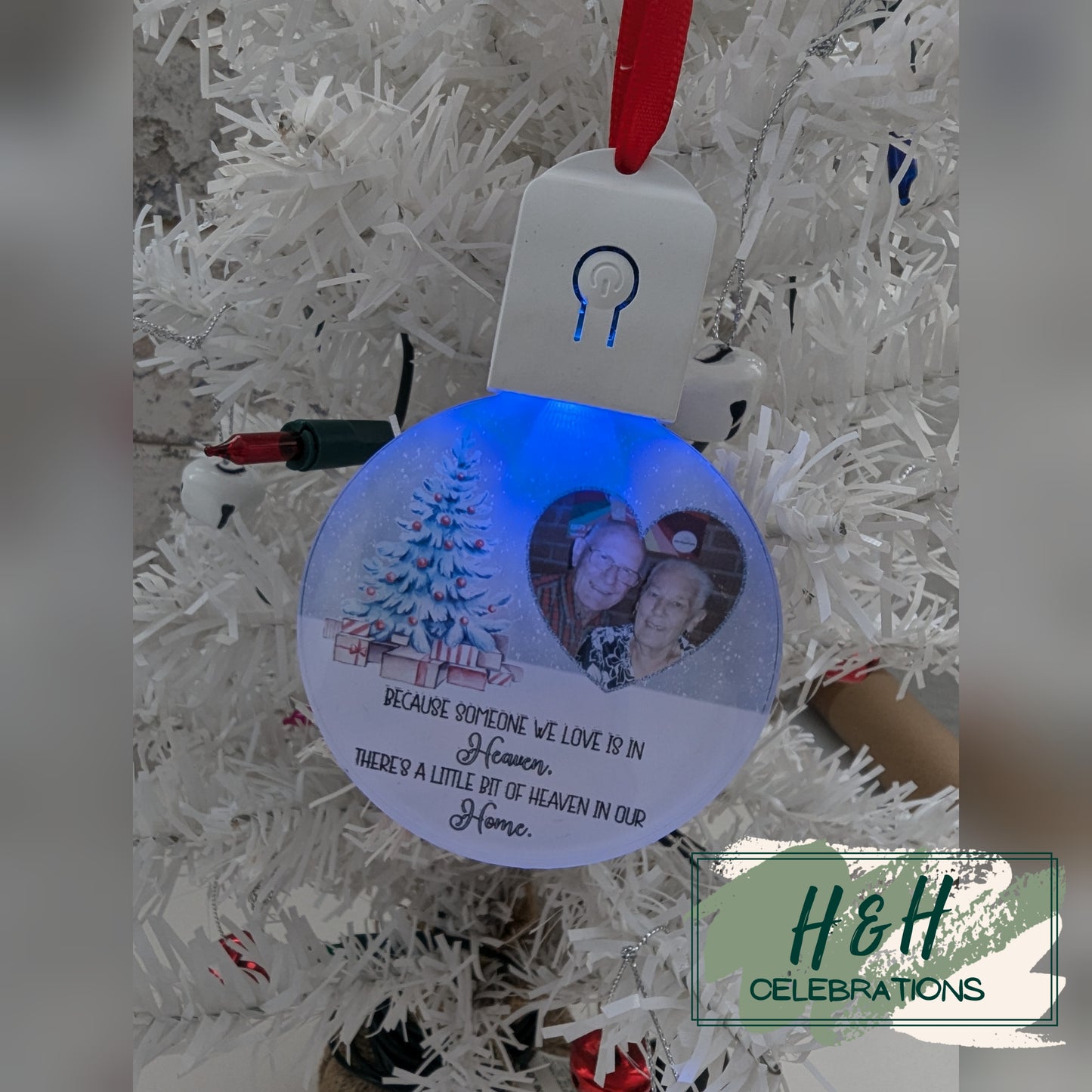 Personalised Light Up Memorial Bauble Christmas Tree Decoration