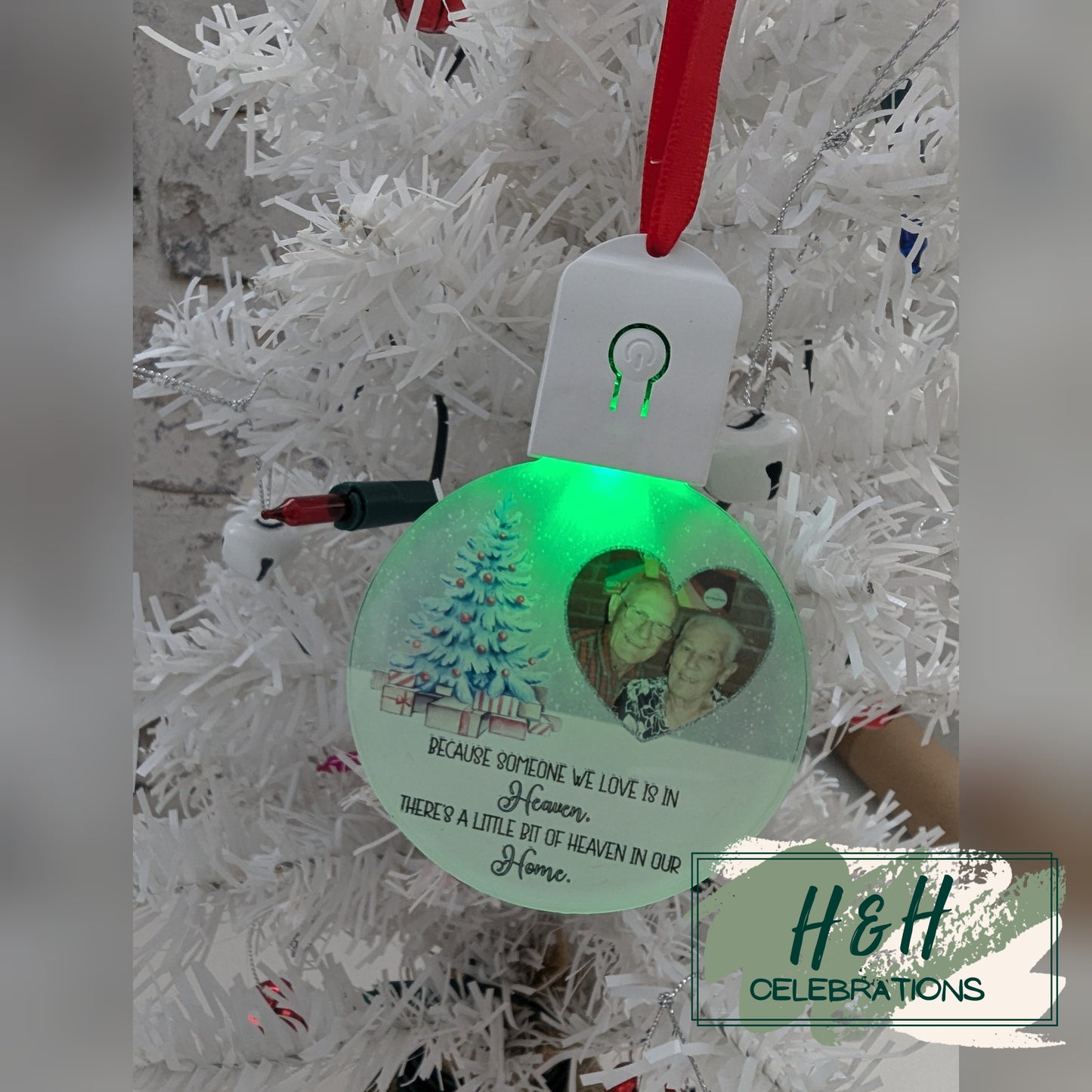 Personalised Light Up Memorial Bauble Christmas Tree Decoration