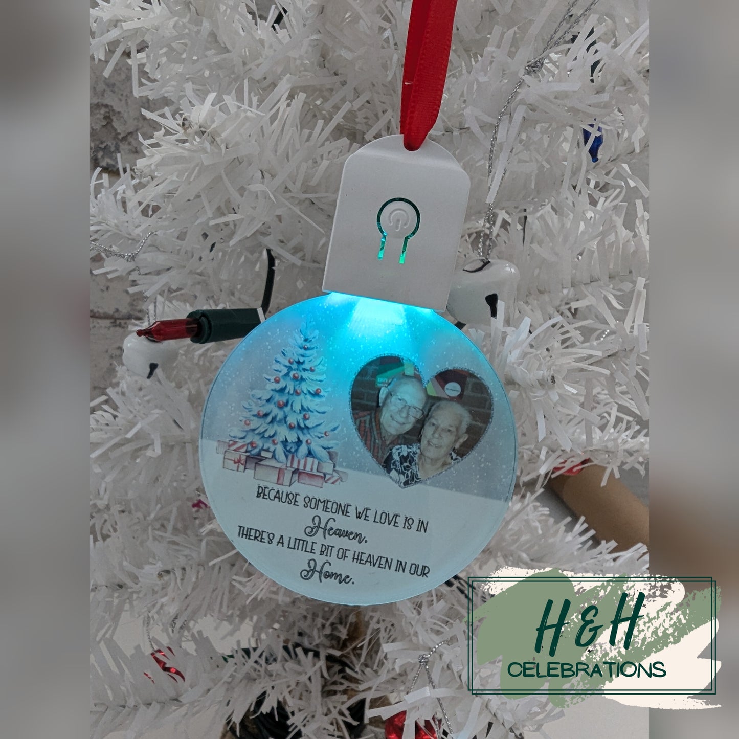Personalised Light Up Memorial Bauble Christmas Tree Decoration