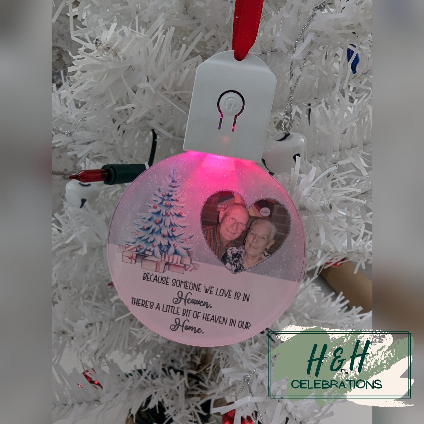 Personalised Light Up Memorial Bauble Christmas Tree Decoration