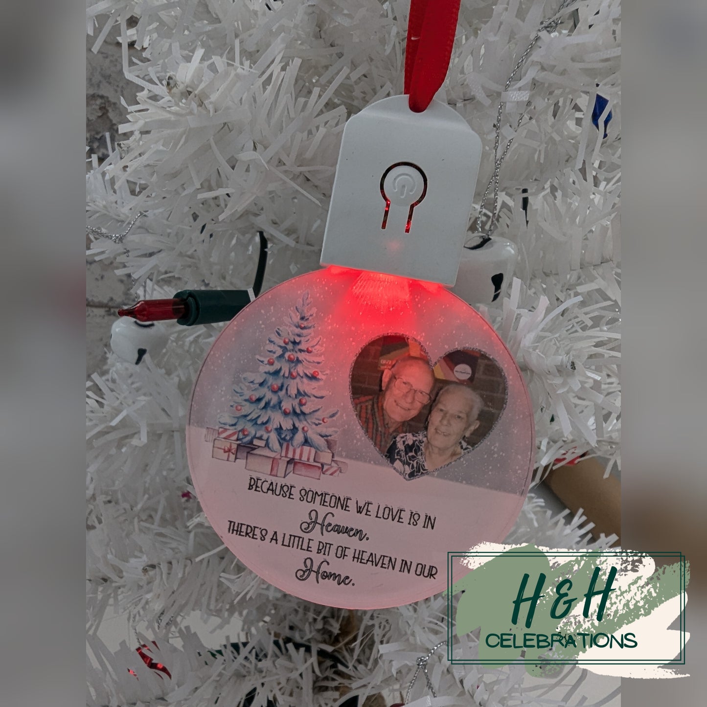 Personalised Light Up Memorial Bauble Christmas Tree Decoration