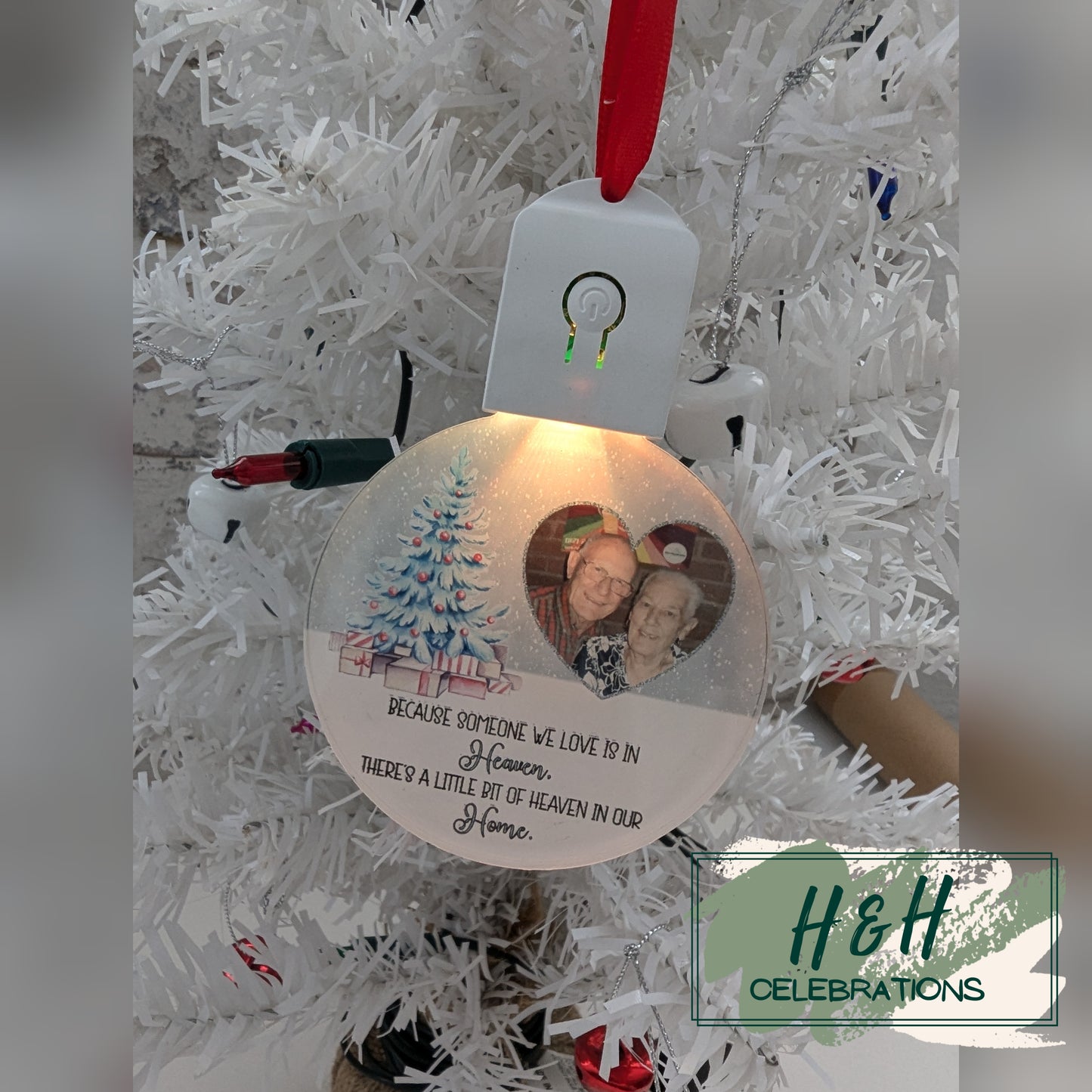 Personalised Light Up Memorial Bauble Christmas Tree Decoration