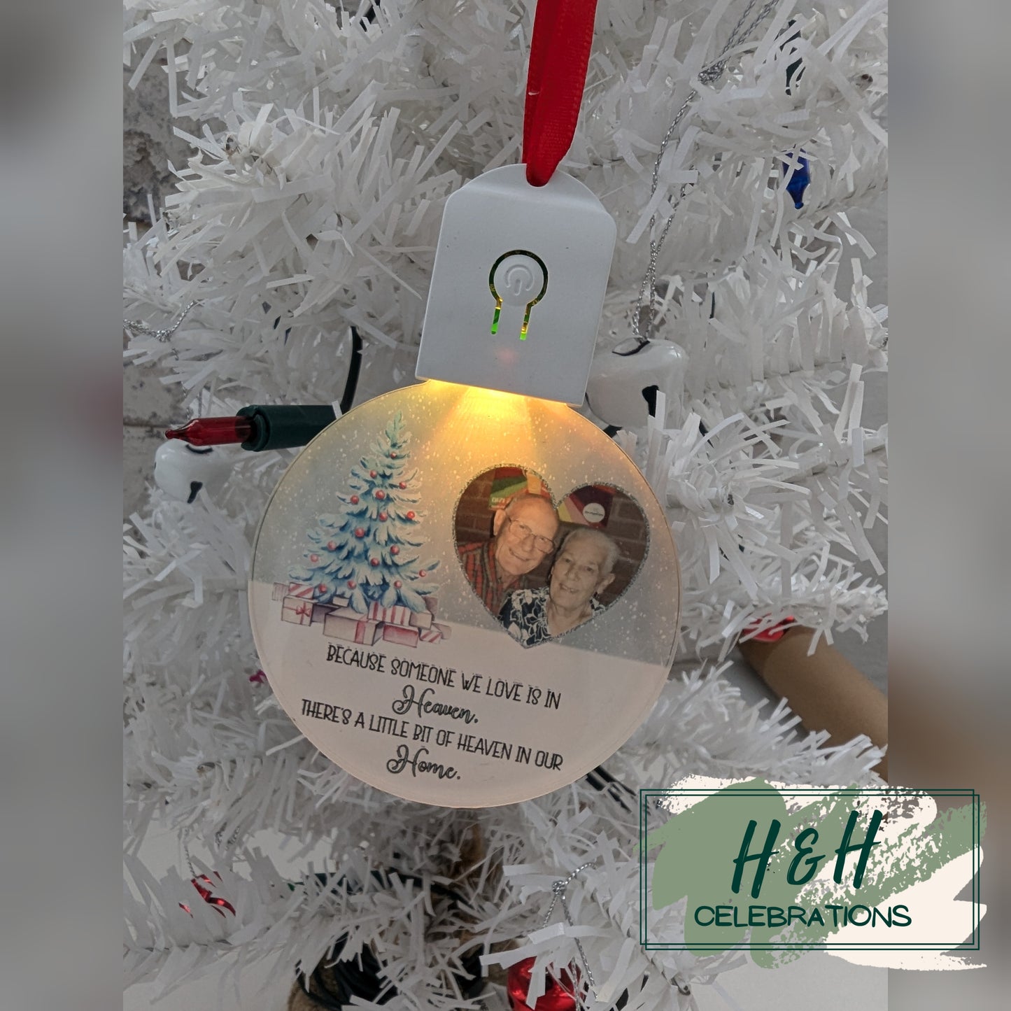 Personalised Light Up Memorial Bauble Christmas Tree Decoration
