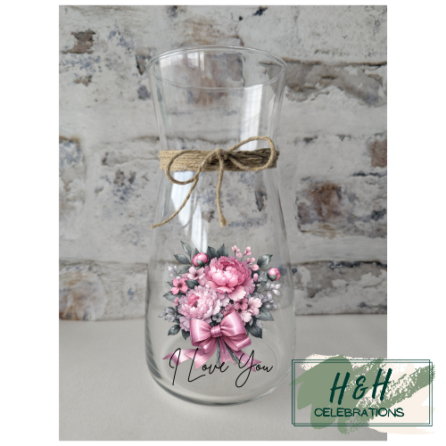 Pink Floral Bow Vase