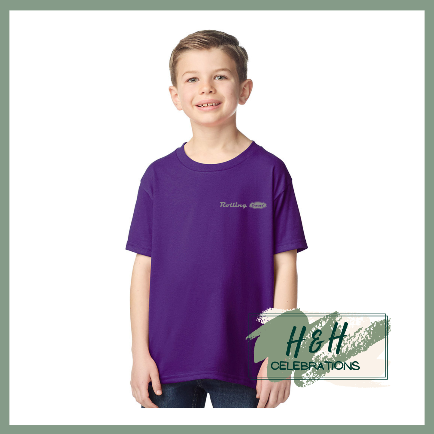 Rolling Oval T-Shirt For Kids - Purple