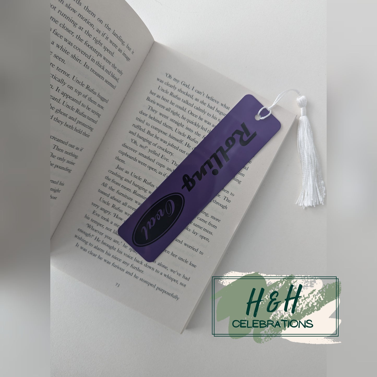 Rolling Oval Aluminium Bookmark