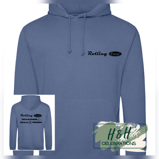 Rolling Oval Hoodie For Adults - Atlantic Blue