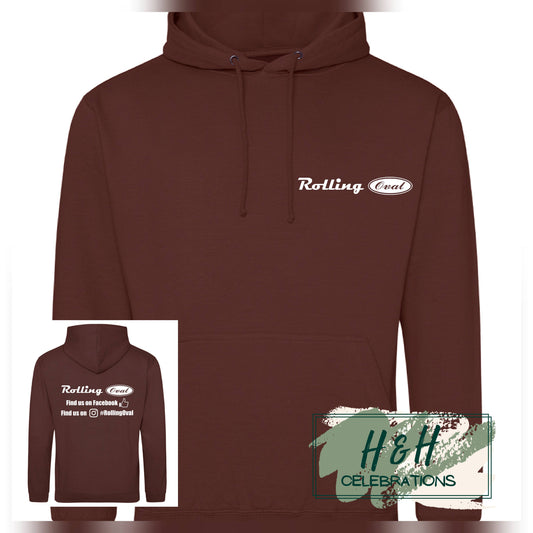 Rolling Oval Hoodie For Adults - Chocolate Fudge Brownie