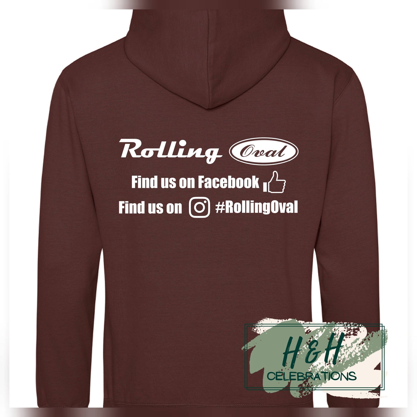 Rolling Oval Hoodie For Adults - Chocolate Fudge Brownie