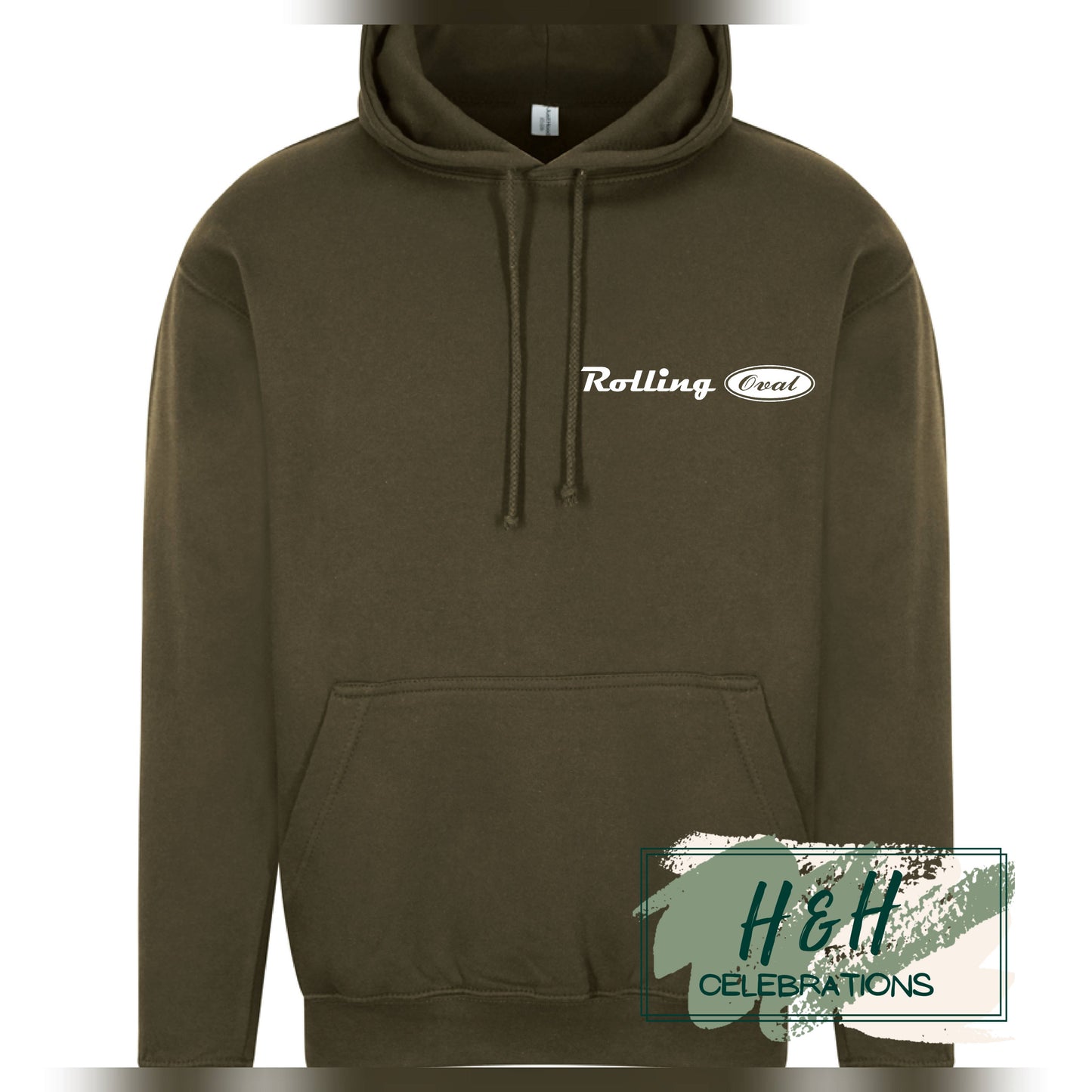 Rolling Oval Hoodie For Adults - Combat Green