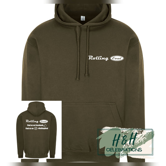 Rolling Oval Hoodie For Adults - Combat Green