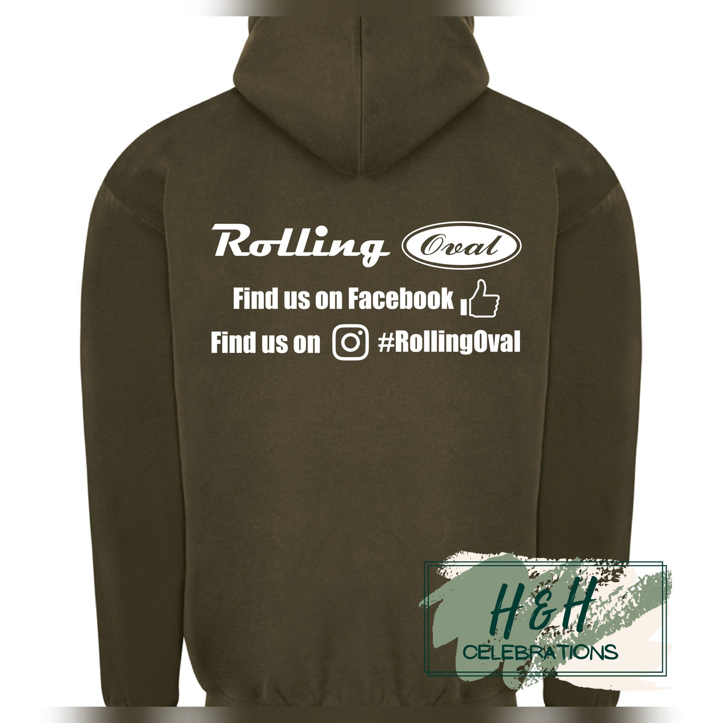 Rolling Oval Hoodie For Adults - Combat Green