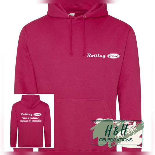Rolling Oval Hoodie For Adults - Cranberry