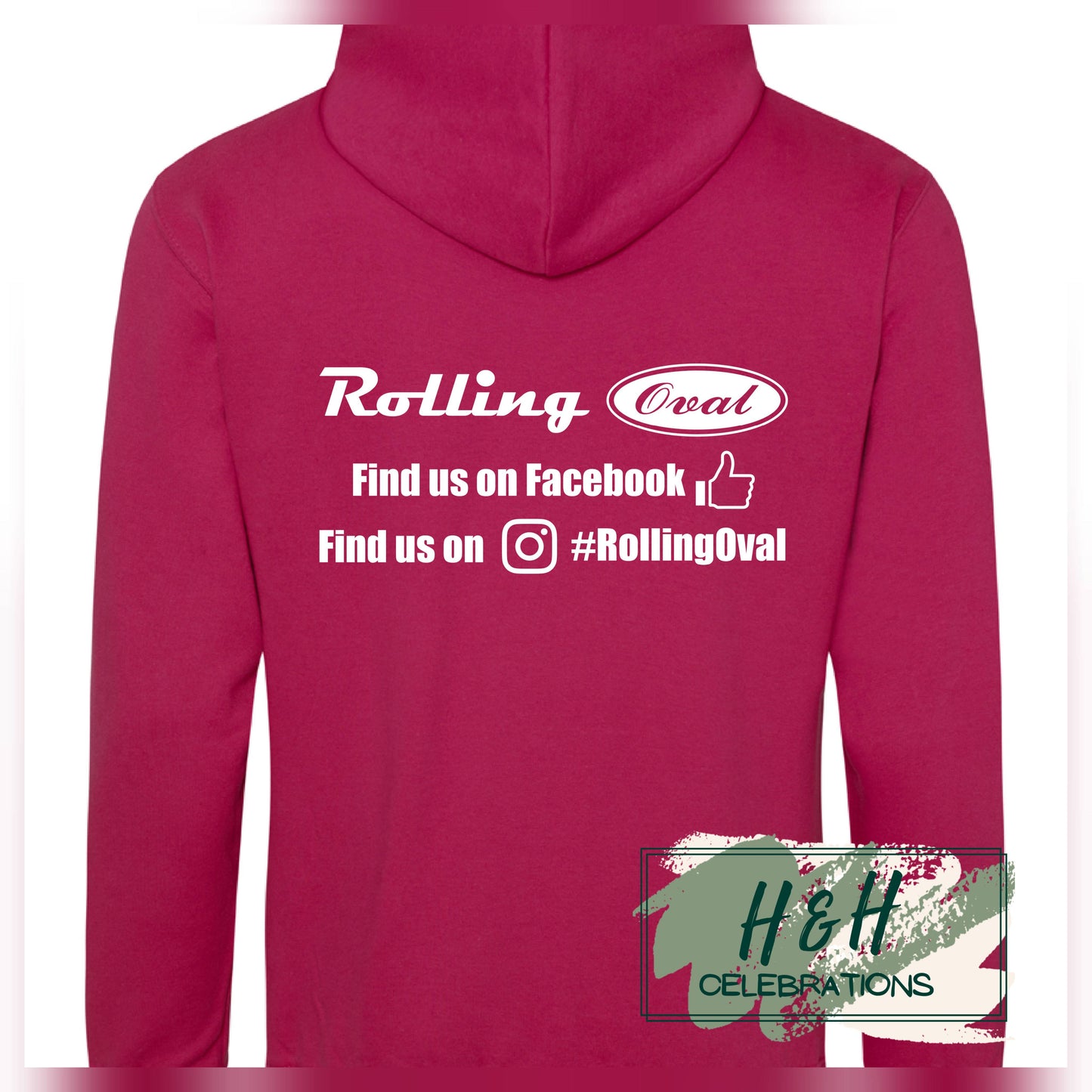 Rolling Oval Hoodie For Adults - Cranberry