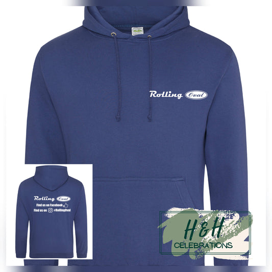 Rolling Oval Hoodie For Adults - Denim