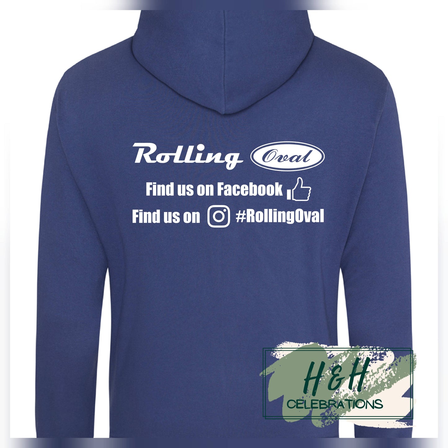 Rolling Oval Hoodie For Adults - Denim