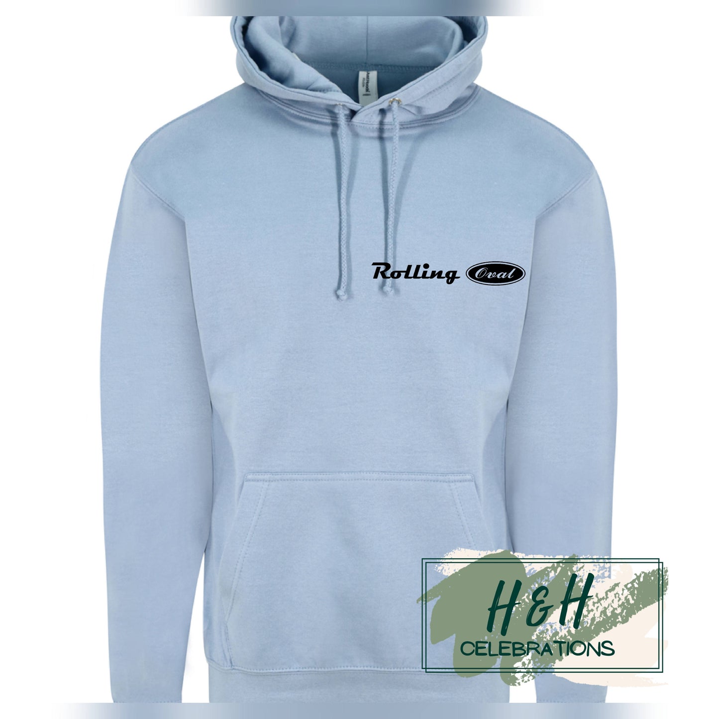 Rolling Oval Hoodie For Adults - Dusty Blue