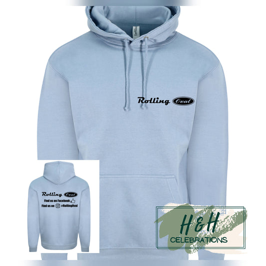 Rolling Oval Hoodie For Adults - Dusty Blue