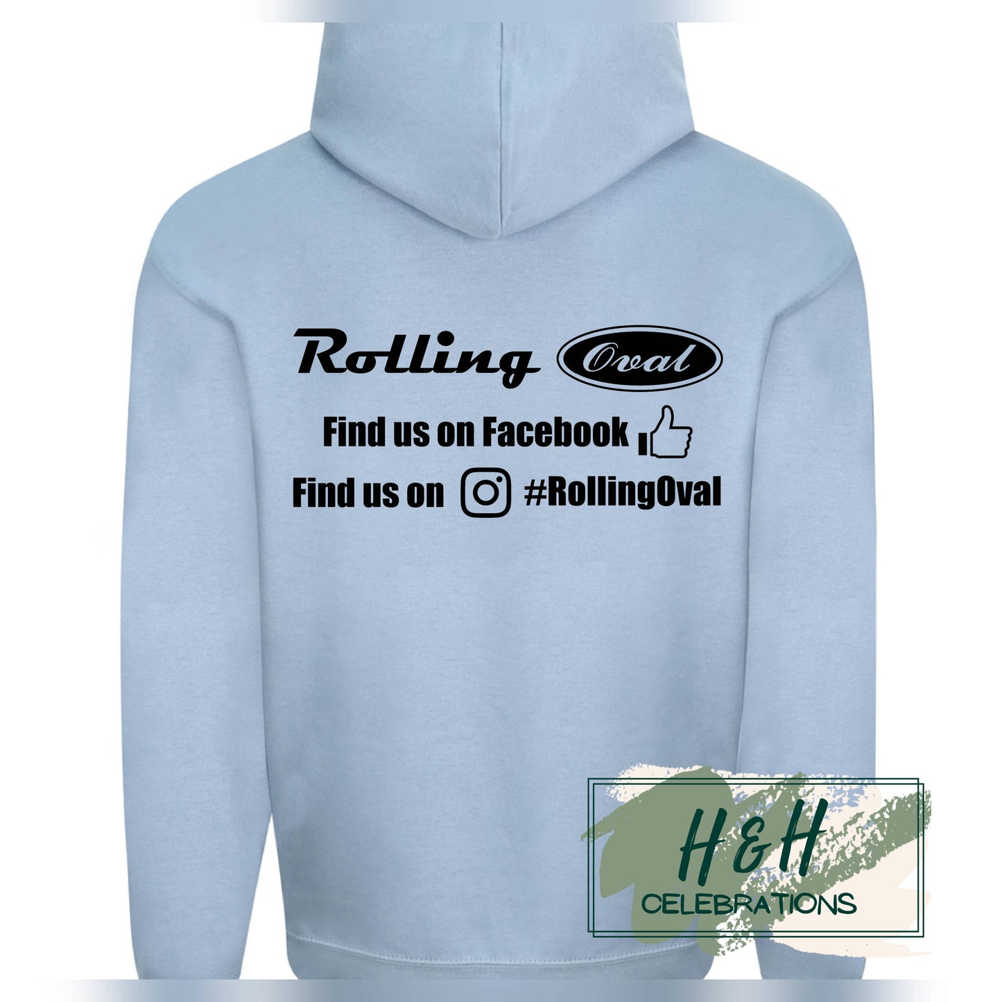 Rolling Oval Hoodie For Adults - Dusty Blue