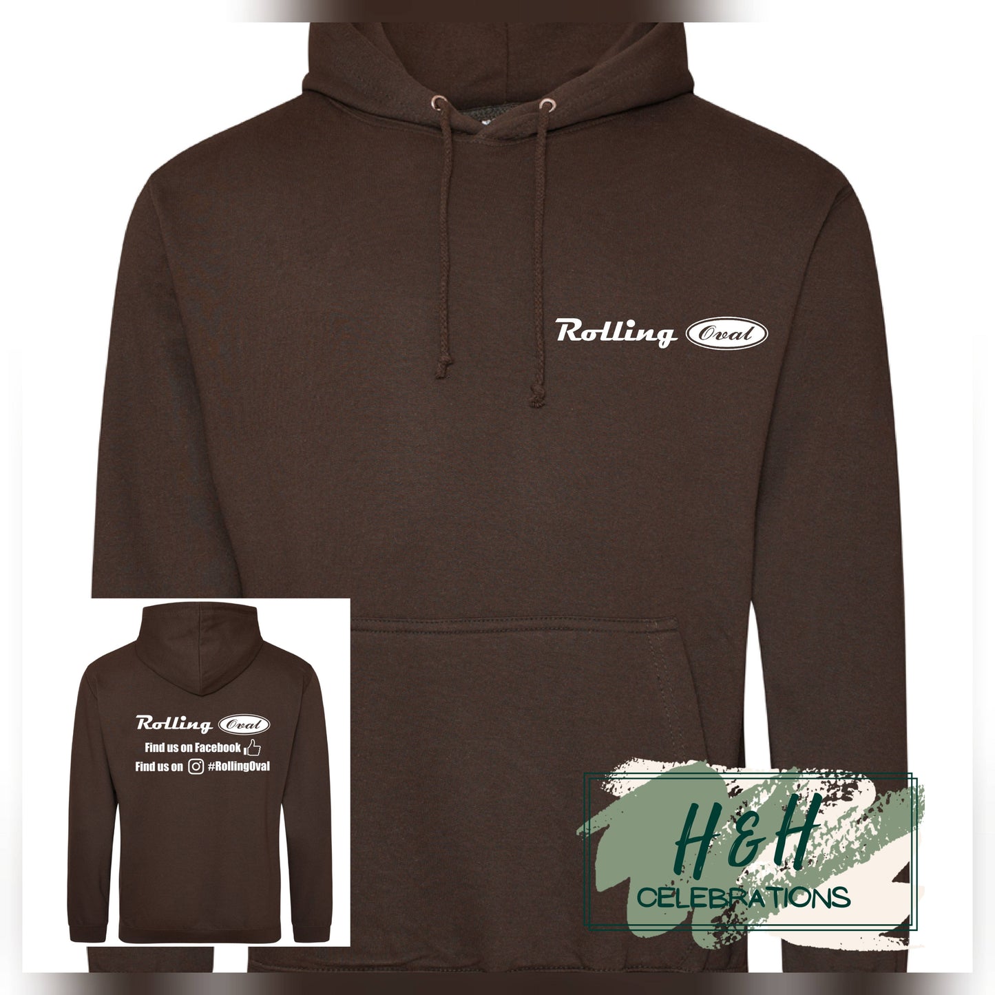 Rolling Oval Hoodie For Adults - Hot Chocolate
