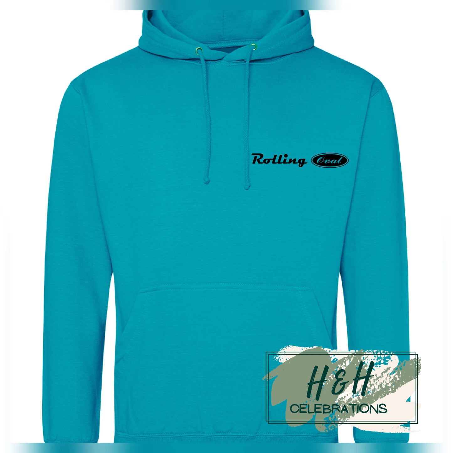 Rolling Oval Hoodie For Adults - Lagoon Blue