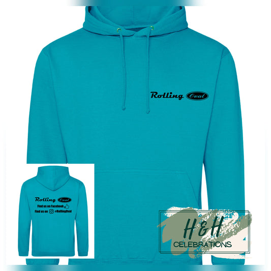 Rolling Oval Hoodie For Adults - Lagoon Blue