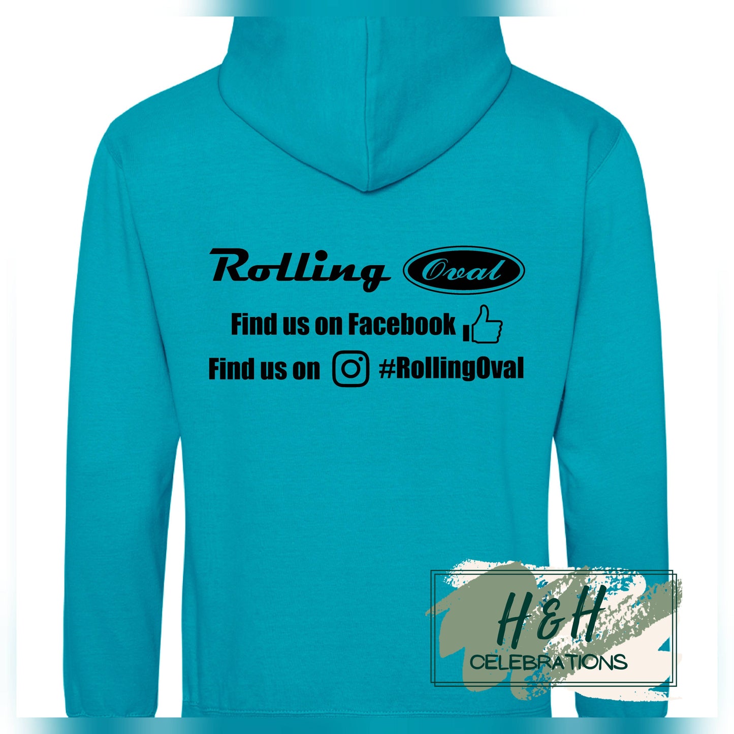 Rolling Oval Hoodie For Adults - Lagoon Blue