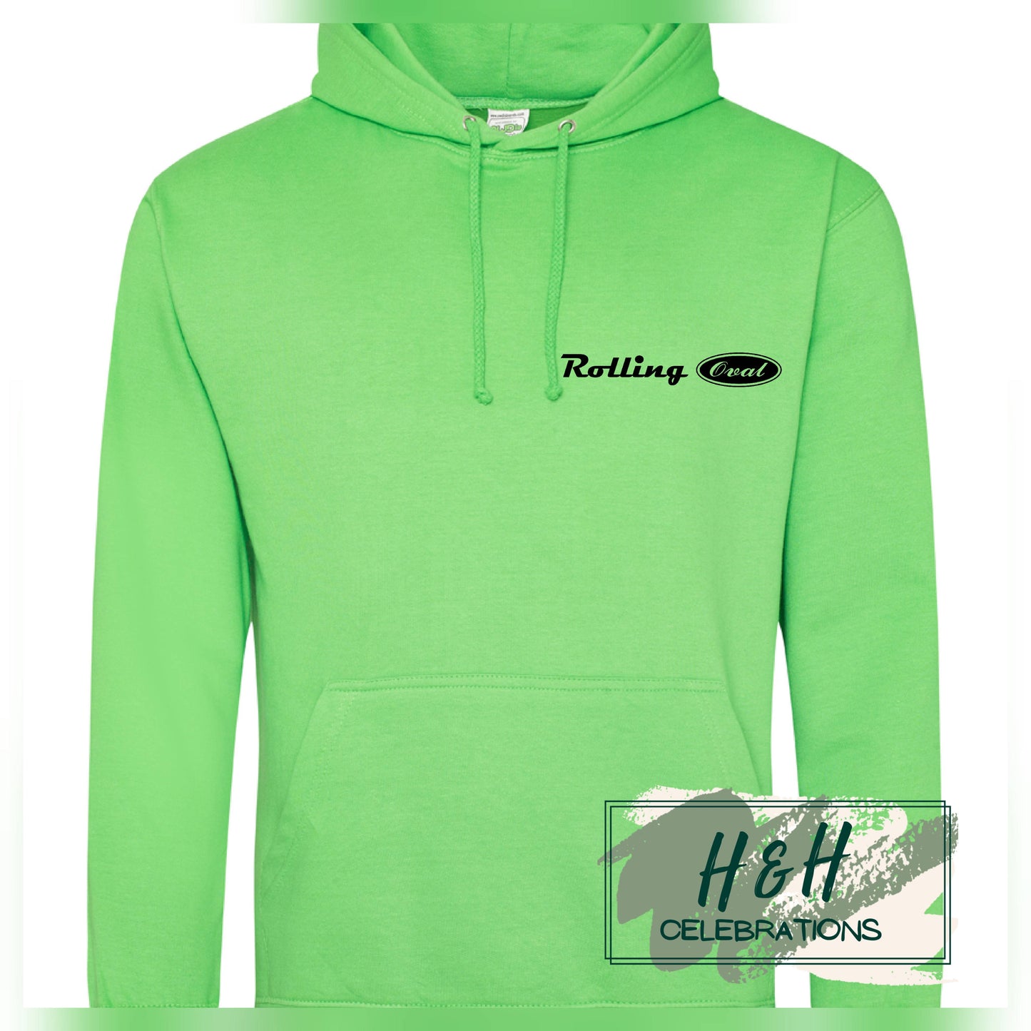 Rolling Oval Hoodie For Adults - Lime Green