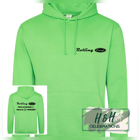 Rolling Oval Hoodie For Adults - Lime Green