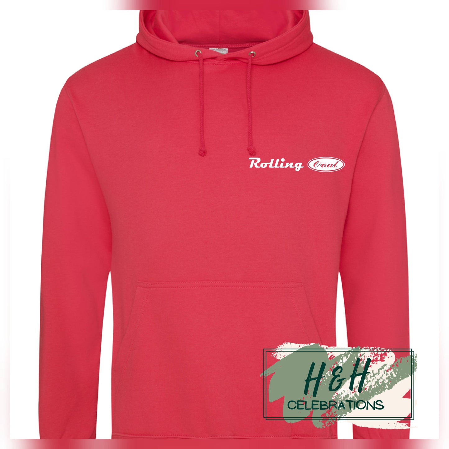 Rolling Oval Hoodie For Adults - Lipstick Pink