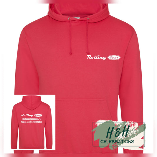 Rolling Oval Hoodie For Adults - Lipstick Pink