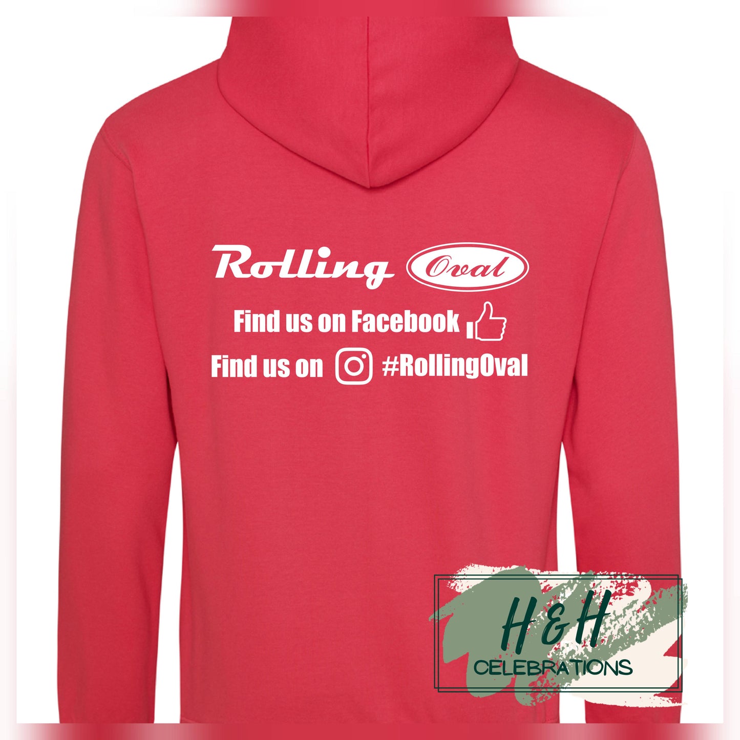 Rolling Oval Hoodie For Adults - Lipstick Pink